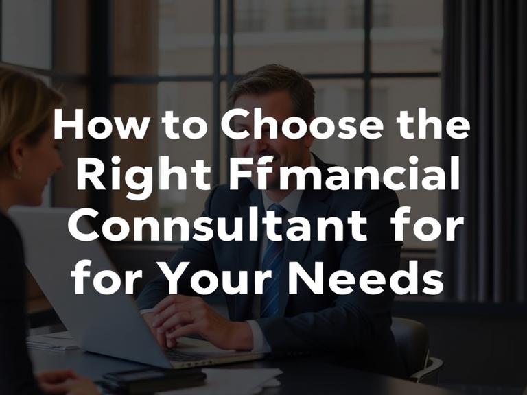How to Choose the Right Financial Consultant for Your Needs